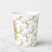 Goldweiße Blume Pappbecher (Links)