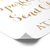 Goldweiße Blume Sparkler abschicken Schildkröte Poster (Ecke)