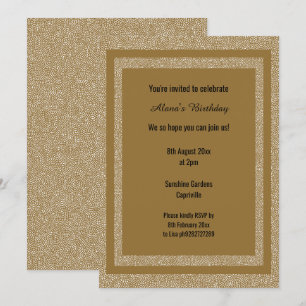 Goldweiße Bronze Moderne Geburtszeitschrift Custom Einladung