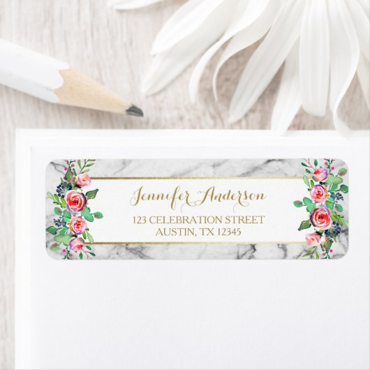 Goldweiße Chic Schöne Rose aus Blumen Marmor (Insitu)