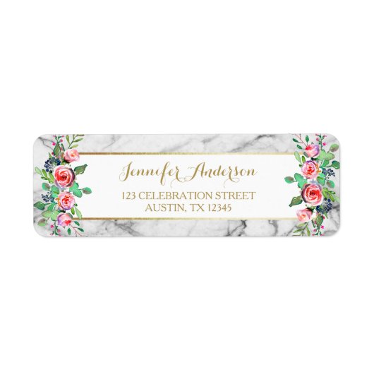 Goldweiße Chic Schöne Rose aus Blumen Marmor (Vorne)