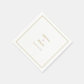 Goldweiße einfache Hochzeit Elegante Serviette (Ecke)