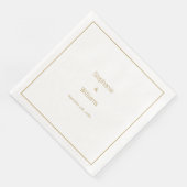 Goldweiße einfache Hochzeit Elegante Serviette (Ecke)