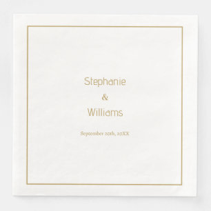 Goldweiße einfache Hochzeit Elegante Serviette
