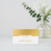 Goldweiße Elegante Beruflich Minimalistisch Schlic Visitenkarte (Stehend Vorderseite)