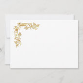 Goldweiße Elegante Glamour Einladung (Rückseite)