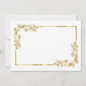 Goldweiße Elegante glamouröse Hochzeit Save The Date (Rückseite)
