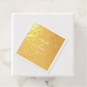 Goldweiße Elegante Hochzeit Minimal Moderne Geschenkanhänger (Mit Box)