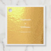 Goldweiße Elegante Hochzeit Minimal Moderne Geschenkanhänger (Vorderseite)