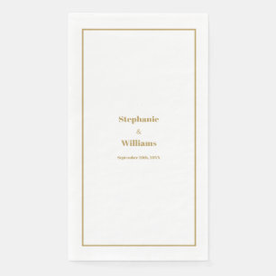 Goldweiße Elegante Moderne, einfache Minimal Hochz Serviette