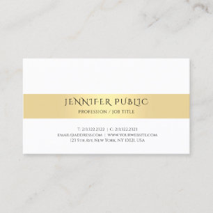 Goldweiße Elegante Moderne einfache Vorlage Trendy Visitenkarte