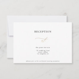Goldweiße Elegante Moderne Kalligraphie Empfang Einladung