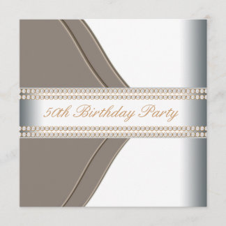 Goldweiße Frauen 50. Geburtstagsparty Einladung