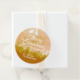 Goldweiße Friedliche Schneewälder Weihnachten im n Geschenkanhänger