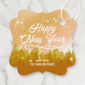 Goldweiße Friedliche Schneewälder Weihnachten im n Geschenkanhänger (Rückseite)