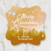 Goldweiße Friedliche Schneewälder Weihnachten im n Geschenkanhänger (Vorderseite)