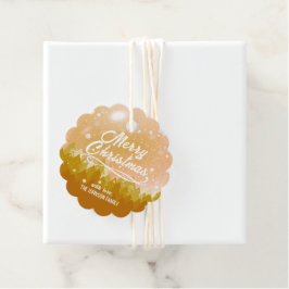 Goldweiße Friedliche Schneewälder Weihnachten im n Geschenkanhänger