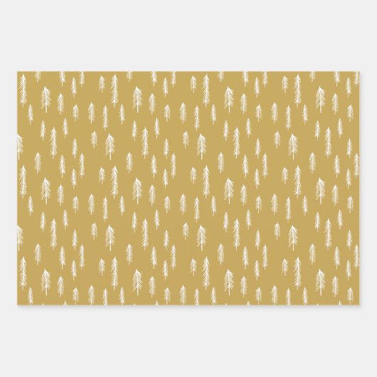 Goldweiße, gemische, rustikale Muster für Hirschho Geschenkpapier Set (Vorderseite 3)