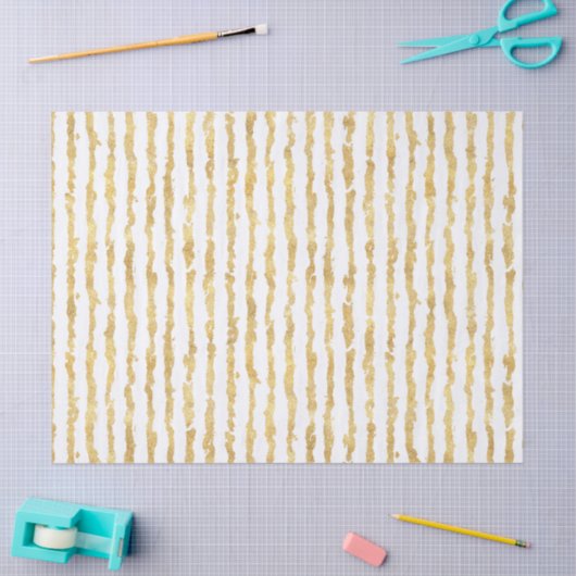 Goldweiße Glitz-Streifen Seidenpapier (Basteln)