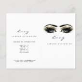 Goldweiße Glitzer Makeup Augen Lash Preisbroschüre Flyer (Vorne)