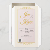 Goldweiße Hochzeit Einladung mit Sonnenblume BG (Vorne/Hinten)