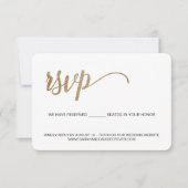 Goldweiße Hochzeitswebsite ohne Mailing RSVP Karte (Vorderseite)