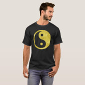 Goldweiße Imitat Fossil Metallic Yin Yang Taoismus T-Shirt (Vorne ganz)
