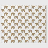 Goldweiße Jungle-Elefant-Party Geschenkpapier (Flach)