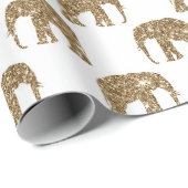 Goldweiße Jungle-Elefant-Party Geschenkpapier (Rolleneckpunkt)