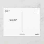 Goldweiße Konfetti auf schwarz Danke Postkarte (Rückseite)