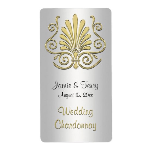 Goldweiße Kunst-Deco Damaske Party Weinkultur und  (Vorne)