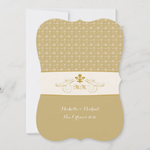 Goldweiße Lilie Hochzeit Einladung