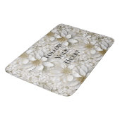 Goldweiße Lotus-Blume Badematte (Schrägansicht)