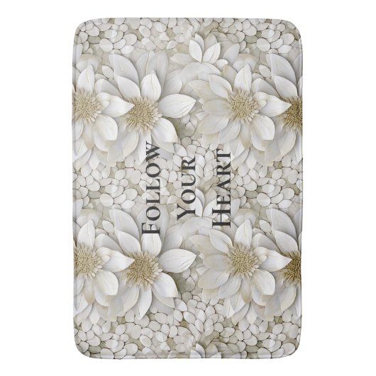 Goldweiße Lotus-Blume Badematte (Vorderseite Vertikal)