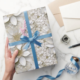 Goldweiße Lotus-Blume Geschenkpapier