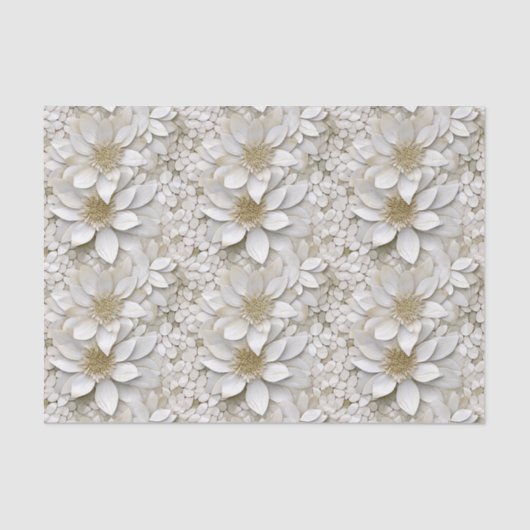 Goldweiße Lotus-Blume Hochzeit Seidenpapier (Vorderseite)