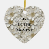 Goldweiße Lotus-Blume Keramik Ornament (Vorne)