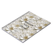 Goldweiße Lotus-Blume Notizblock (Linke Seite)