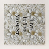 Goldweiße Lotus-Blume Puzzle (Horizontal)