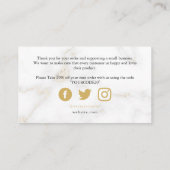 Goldweiße Marmoreffekt Luxus-Kunde Vielen Dank Begleitkarte (Rückseite)