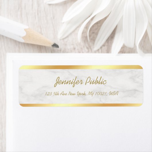 Goldweiße Marmorkalligrafie Script Elegant Cool (Insitu)