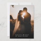 Goldweiße Minimalskripte 3 Fotos Hochzeit Save The Date (Rückseite)