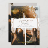 Goldweiße Minimalskripte 3 Fotos Hochzeit Save The Date (Vorne/Hinten)