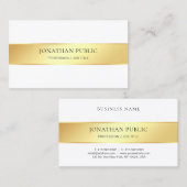 Goldweiße, moderne, elegante Berufliche Vorlage Visitenkarte (Vorne/Hinten)