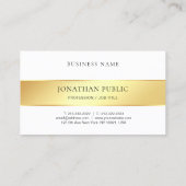 Goldweiße, moderne, elegante Berufliche Vorlage Visitenkarte (Rückseite)