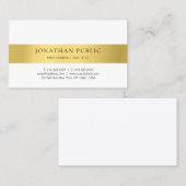 Goldweiße, moderne Minimalistische Design Elegant Visitenkarte (Vorne/Hinten)