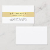 Goldweiße, moderne Minimalistische Elegantvorlage Visitenkarte (Vorne/Hinten)