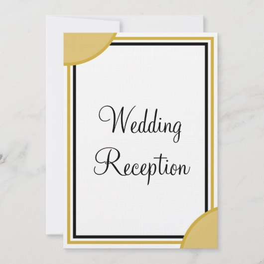 Goldweiße Monogramm-Hochzeitsempfehlung Einladung (Vorderseite)