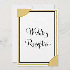 Goldweiße Monogramm-Hochzeitsempfehlung Einladung