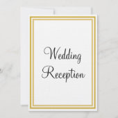 Goldweiße Monogramm-Hochzeitsempfehlung Einladung (Vorderseite)